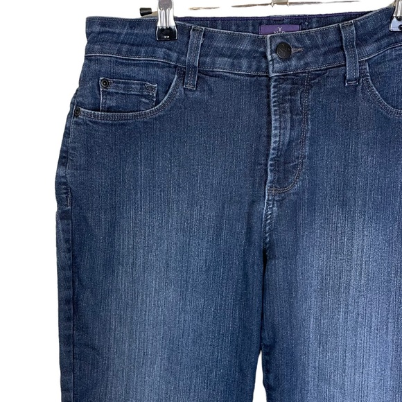 NYDJ Straight Leg Stretchy Lift Tuck Technology Mom Jeans Glitter Butt Pockets - Picture 5 of 16